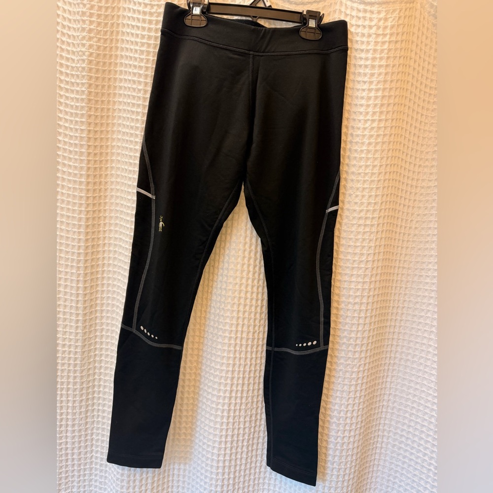 Smartwool Black Performance Leggings with Reflective Accent